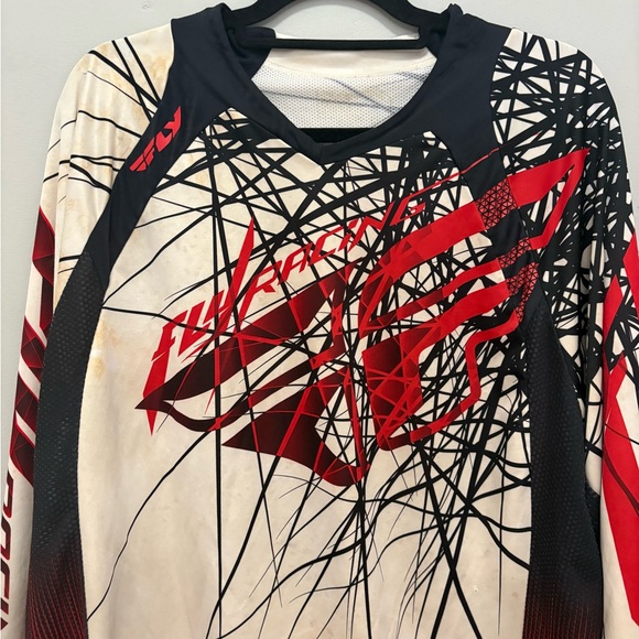 Fly Racing Red and White Men's Jersey - Picture 5 of 8